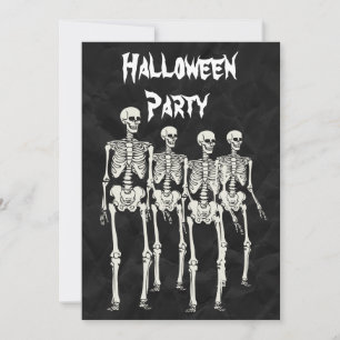 Griezelige Skeleta Halloween Feest Kaart