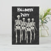 Griezelige Skeleta Halloween Feest Kaart (Staand voorkant)