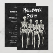 Griezelige Skeleta Halloween Feest Kaart (Voorkant / Achterkant)