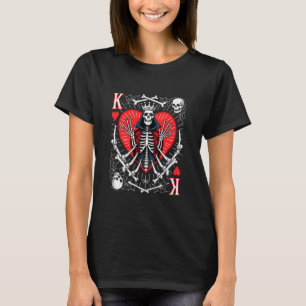 Griezelige Skeletkoning van Harten Halloween Speel T-shirt