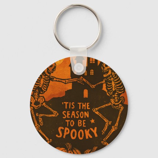 Griezelige Skeletten Halloween Sleutelhanger (Voorkant)
