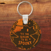 Griezelige Skeletten Halloween Sleutelhanger (Voorkant)