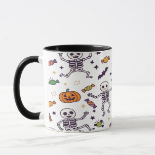 Griezelige skelettrillingen voor Halloween Mok