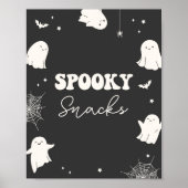Griezelige Snacks Halloween Feestbord Sign Poster (Voorkant)