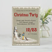 Griezelige sneeuwpop kerstfeest  kaart (Staand voorkant)