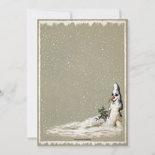 Griezelige sneeuwpop kerstfeest  kaart (Achterkant)