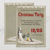 Griezelige sneeuwpop kerstfeest  kaart (Voorkant / Achterkant)