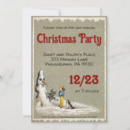 Griezelige sneeuwpop kerstfeest  kaart