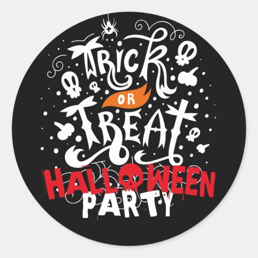 Griezelige snoep of een grap halloweenparty favori ronde sticker (Voorkant)