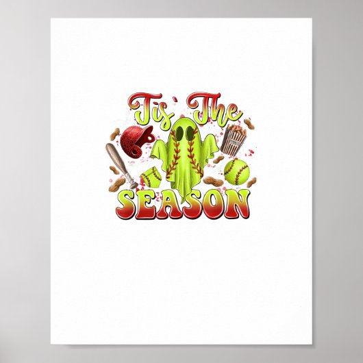 Griezelige Softbal Costuum Grappige Halloween Het Poster (Voorkant)