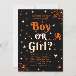 Griezelige Spider Halloween Geslacht Reveal Baby S Kaart