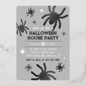 Griezelige Spin Happy Halloween Feest Uitnodiging (Voorkant)