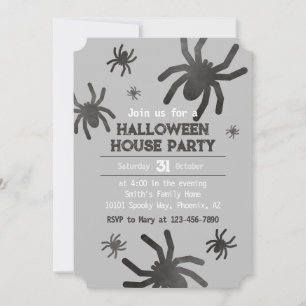 Griezelige Spin Happy Halloween Feest Uitnodiging