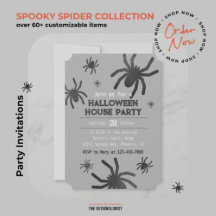 Griezelige Spin Happy Halloween Feest Uitnodiging