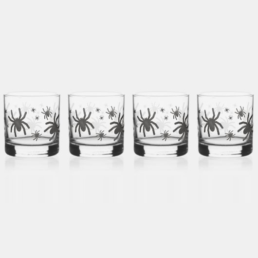 Griezelige Spin Happy Halloween Whisky Glazen (Achterkant)