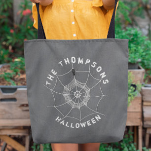 Griezelige Spin in Spinnenweb Persoonlijk gemaakt Tote Bag