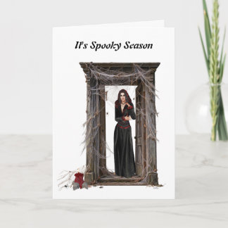 Griezelige Spin Lady Halloween Wenskaart Kaart