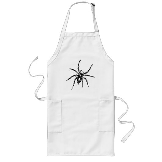 Griezelige spin voor Halloween Lang Schort (Voorkant)
