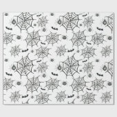Griezelige Spinnen Halloween Inpakpapier (Vlak)