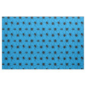 Griezelige spinnen met rode ogen blauw patroon stof (Fat Quarter)