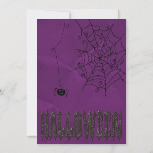 Griezelige Spinnen & Spinnenwebben Halloween Kaart (Voorkant)