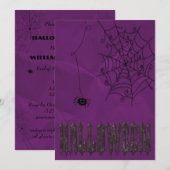 Griezelige Spinnen & Spinnenwebben Halloween Kaart (Voorkant / Achterkant)