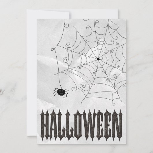 Griezelige Spinnen & Spinnenwebben Halloween Kaart (Voorkant)