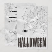Griezelige Spinnen & Spinnenwebben Halloween Kaart (Voorkant / Achterkant)