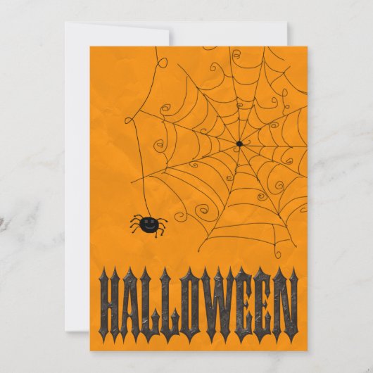 Griezelige Spinnen & Spinnenwebben Halloween Kaart (Voorkant)
