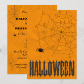 Griezelige Spinnen & Spinnenwebben Halloween Kaart (Voorkant / Achterkant)