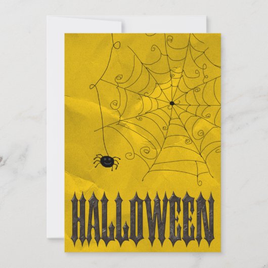 Griezelige Spinnen & Spinnenwebben Halloween Kaart (Voorkant)
