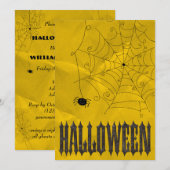 Griezelige Spinnen & Spinnenwebben Halloween Kaart (Voorkant / Achterkant)