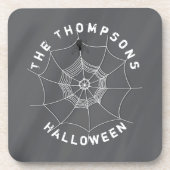 Griezelige spinnenweb gotische Halloween-drankdeco Bier Onderzetter (Voorkant)