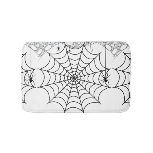 Griezelige Spinnenweb Halloween Badmat (Voorkant)