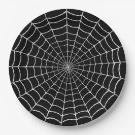 Griezelige Spinnenweb Halloween Papieren Bordje