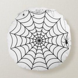Griezelige Spinnenweb Halloween Rond Kussen