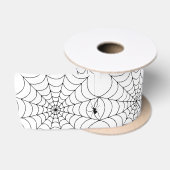Griezelige Spinnenweb Halloween Satijnen Lint (Spoel)