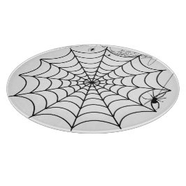 Griezelige Spinnenweb Halloween Snijplank