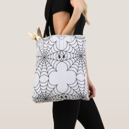 Griezelige Spinnenweb Halloween Tote Bag