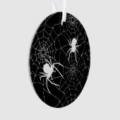 Griezelige spinnenwebben en spinnen Halloween Ornament (voorkant)