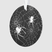 Griezelige spinnenwebben en spinnen Halloween Ornament (voorkant)