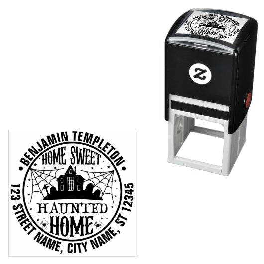 Griezelige Spinnenwebben Naam Adres Gehekst Huis Zelfinktende Stempel (In situ)