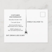Griezelige Spinneweb Halloween Feest Uitnodiging Briefkaart (Achterkant)