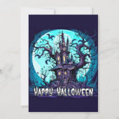 Griezelige Spoken Manor Halloween-feest Uitnodigin Kaart (Achterkant)