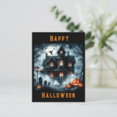 Griezelige Spokenhuis Halloween AI Ansichtkaart Briefkaart (Staand voorkant)