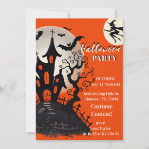 Griezelige Spokenhuis Halloween-feest Uitnodiging