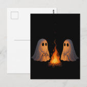 Griezelige spook kampvuur nacht bos kunst - Hallow Briefkaart (Voorkant / Achterkant)