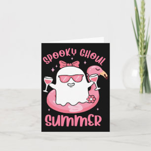 Griezelige Spook Zomer Schattig Geest Flamingo Zom Kaart
