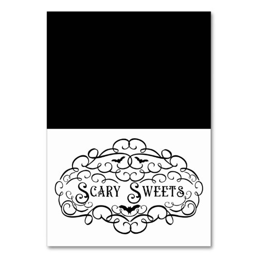Griezelige Sweets Vintage Halloween Voedsel Tent Kaart (Voorkant)