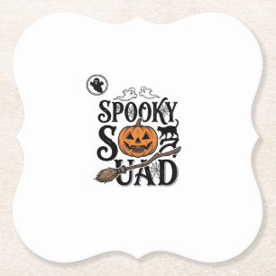 Griezelige Team T-shirt Vintage Halloween Groepson Kartonnen Onderzetters